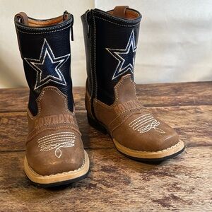 Size 5 Toddler Dallas Cowboys Leather Logo Cowboy Boots Dallas Star Too Cute!